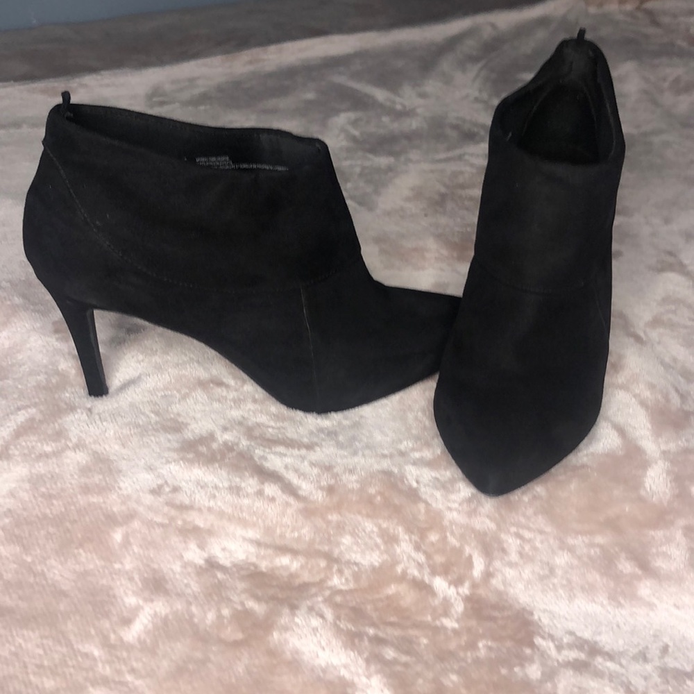 Black Suede Heeled Booties